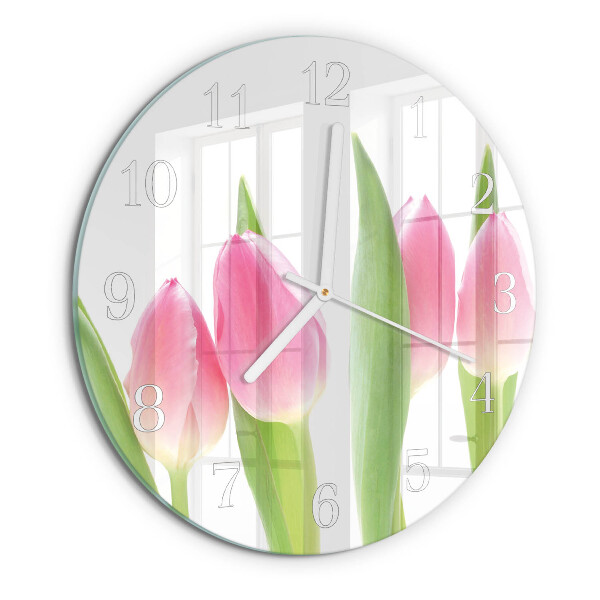 Kerek fali üvegóra Tulipánok
