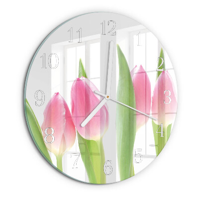 Kerek fali üvegóra Tulipánok