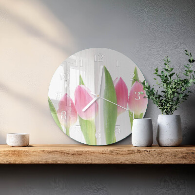 Kerek fali üvegóra Tulipánok