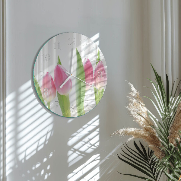 Kerek fali üvegóra Tulipánok