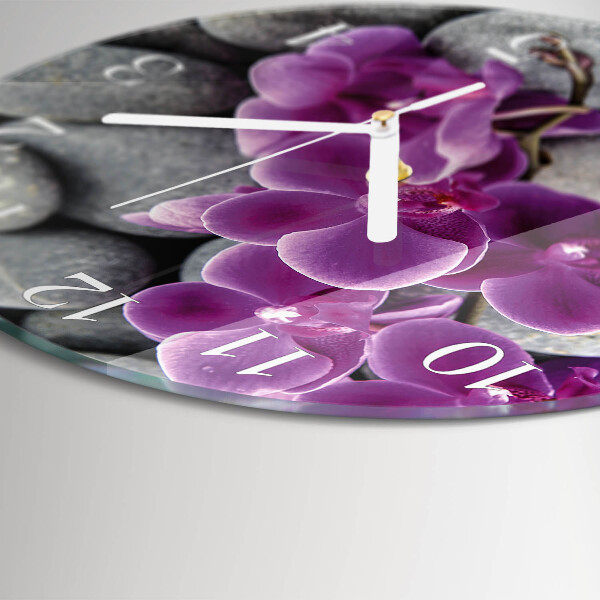 Kerek fali üvegóra Orchidea kövek