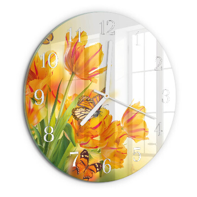 Kerek fali üvegóra Tulipánok