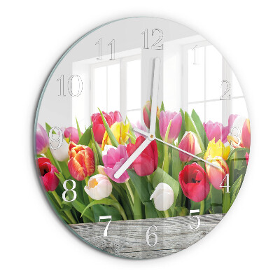 Kerek fali üvegóra Tulipánok