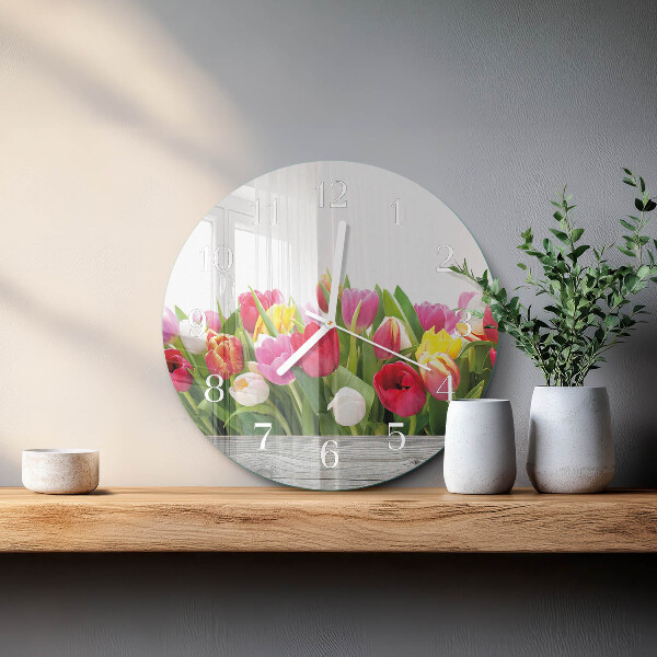 Kerek fali üvegóra Tulipánok