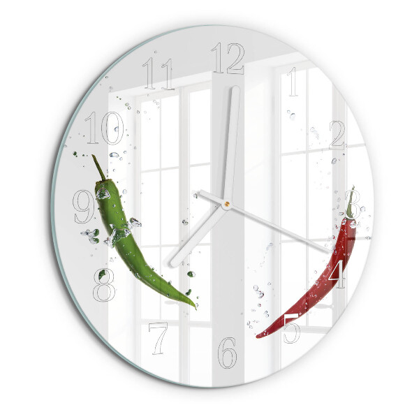 Kerek fali üvegóra Chili paprika