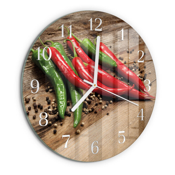 Kerek fali üvegóra Chili paprika