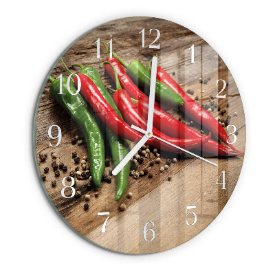 Kerek fali üvegóra Chili paprika