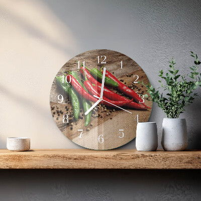 Kerek fali üvegóra Chili paprika