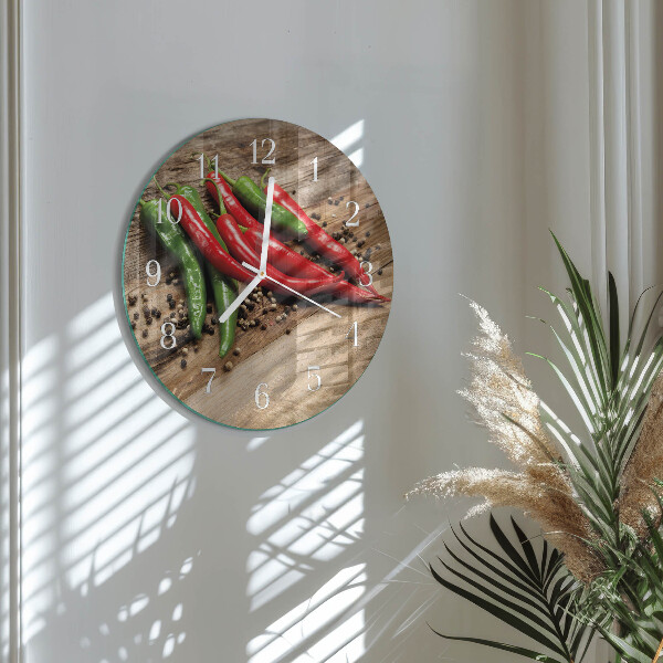Kerek fali üvegóra Chili paprika