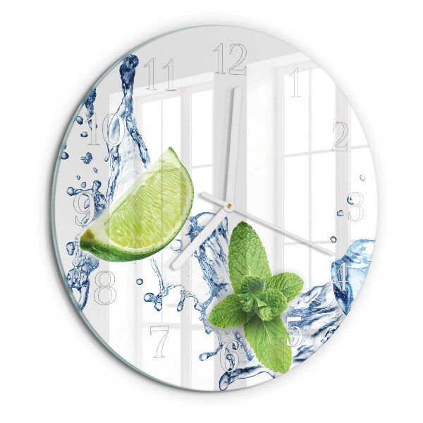 Kerek fali üvegóra Menta lime-mal