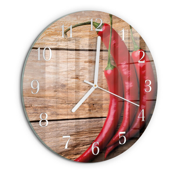 Kerek fali üvegóra Chili paprika