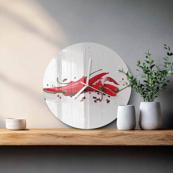 Kerek fali üvegóra Chili paprika