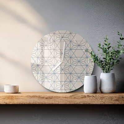 Kerek fali üvegóra Geometrikus minta