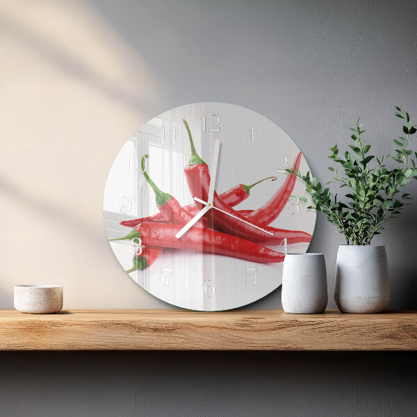 Kerek fali üvegóra Chili paprika