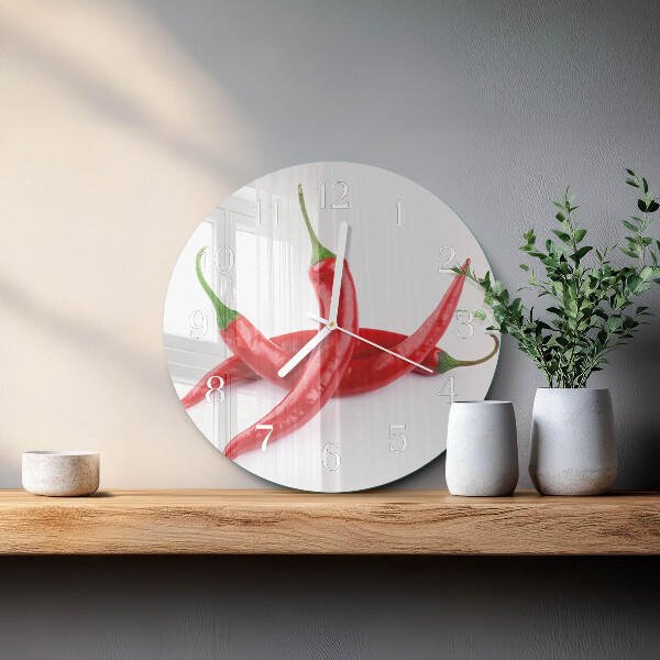 Kerek fali üvegóra Chili paprika