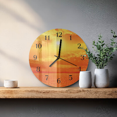Kerek üvegóra Napos