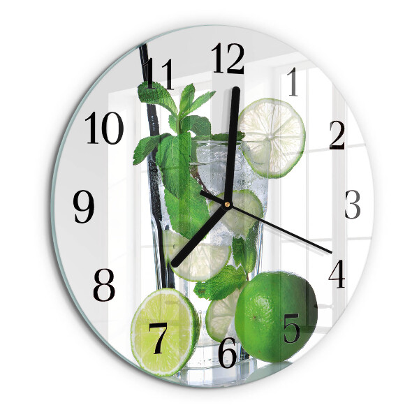 Kerek üvegóra Lime és menta