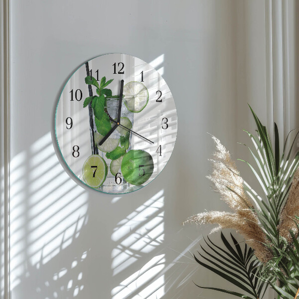 Kerek üvegóra Lime és menta