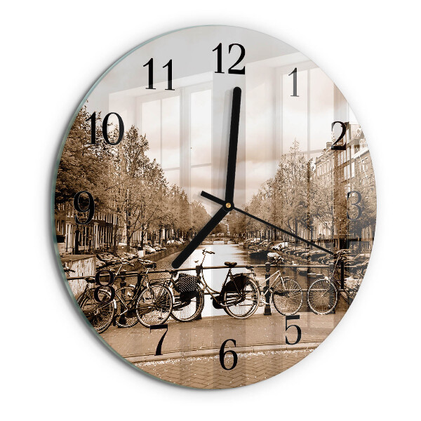 Kerek üvegóra Amszterdam Sepia