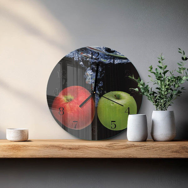 Kerek üvegóra Almák