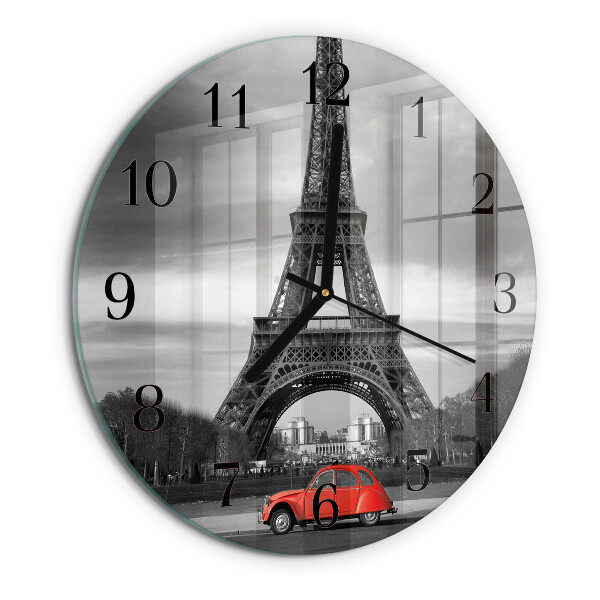 Kerek üvegóra Eiffel-torony autó