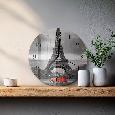 Kerek üvegóra Eiffel-torony autó