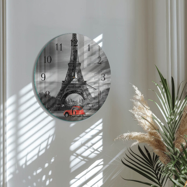 Kerek üvegóra Eiffel-torony autó