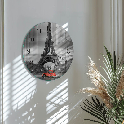 Kerek üvegóra Eiffel-torony autó