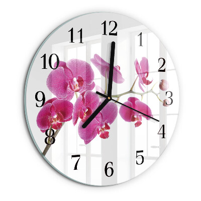 Kerek üvegóra Orchidea