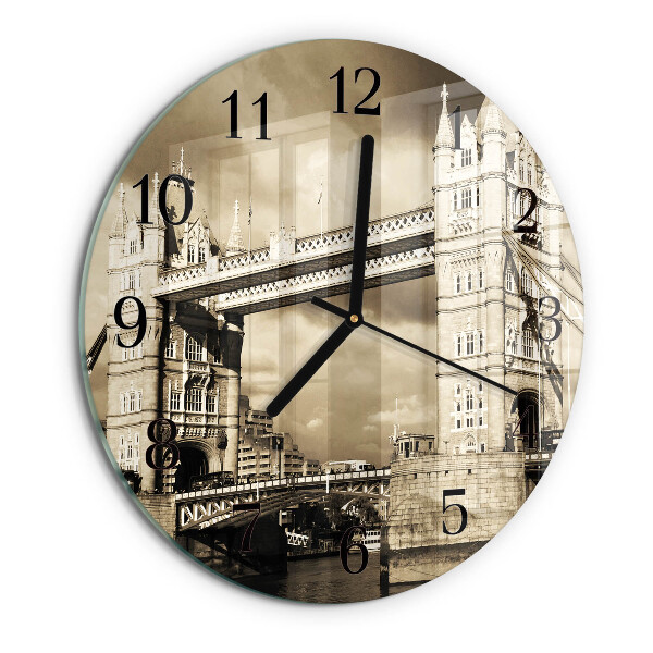 Kerek üvegóra London Bridge szépia