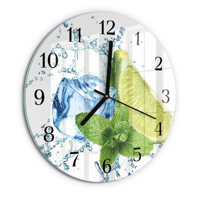 Kerek üvegóra Lime és menta