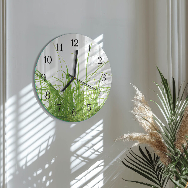 Kerek üvegóra Fű