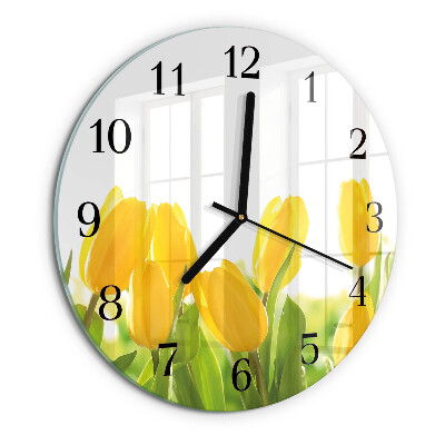Kerek üvegóra Tulipánok