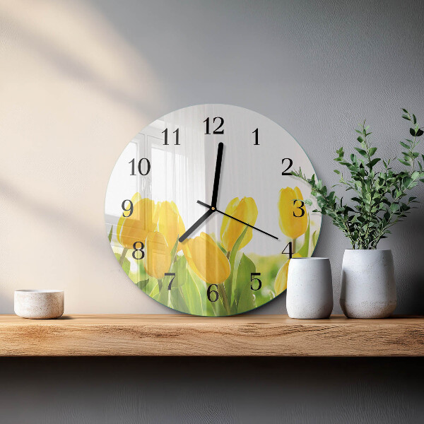 Kerek üvegóra Tulipánok
