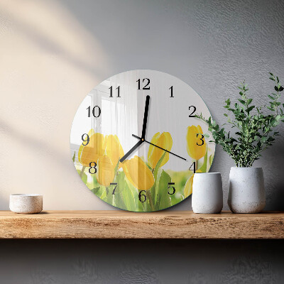 Kerek üvegóra Tulipánok