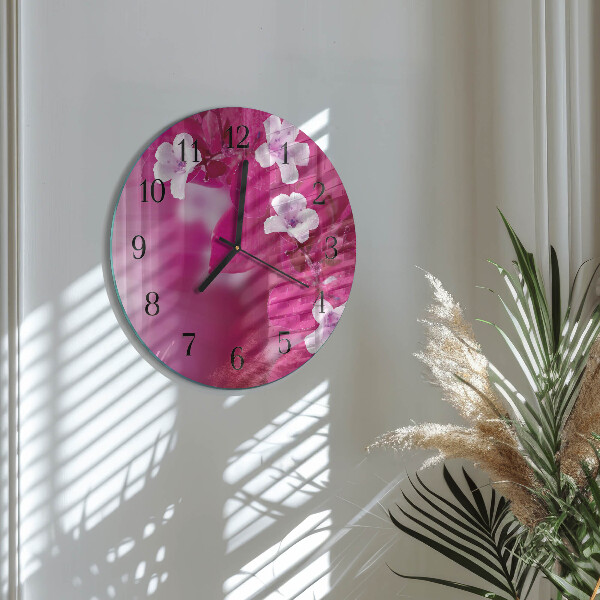 Kerek üvegóra Virágok