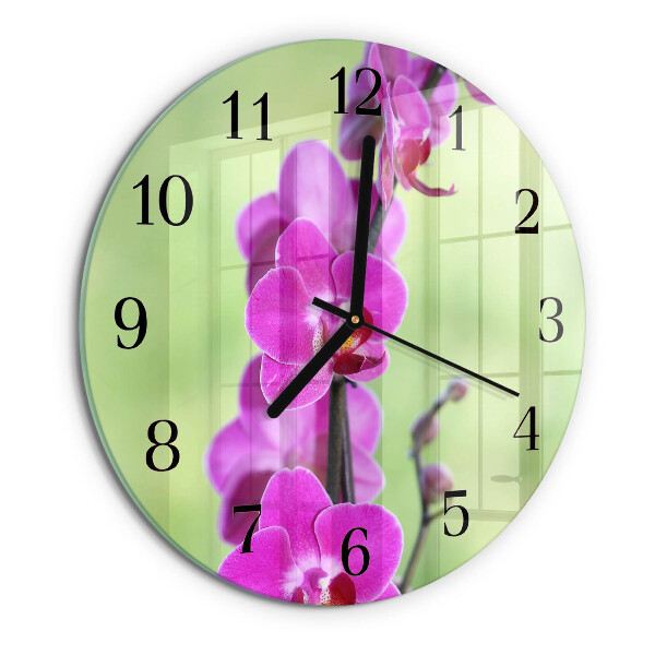 Kerek üvegóra Orchidea