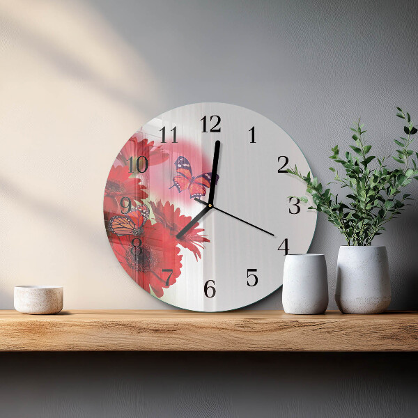 Kerek üvegóra Gerbera