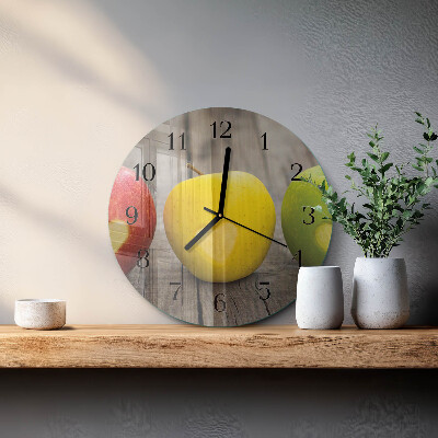 Kerek üvegóra Almák