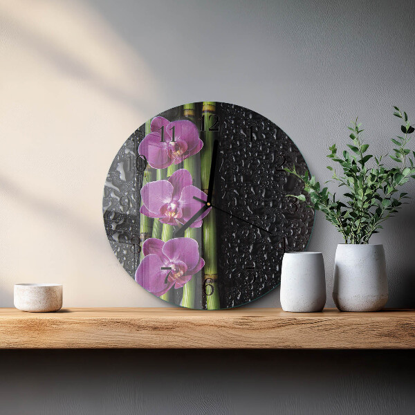 Kerek üvegóra Orchidea