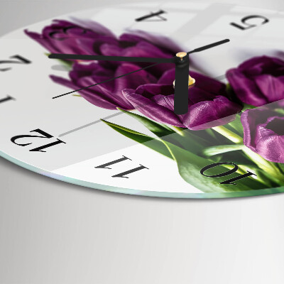 Kerek üvegóra Tulipánok