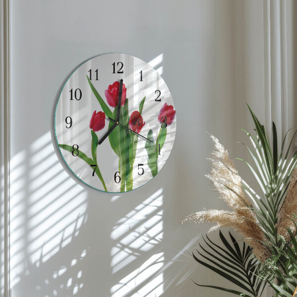 Kerek üvegóra Tulipánok