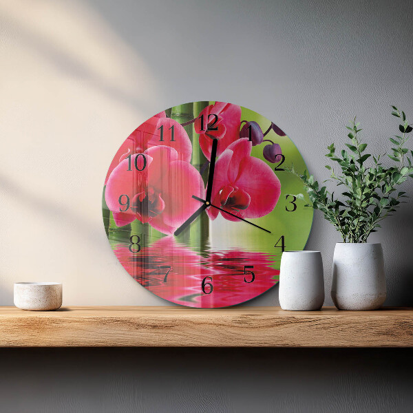 Kerek üvegóra Orchidea