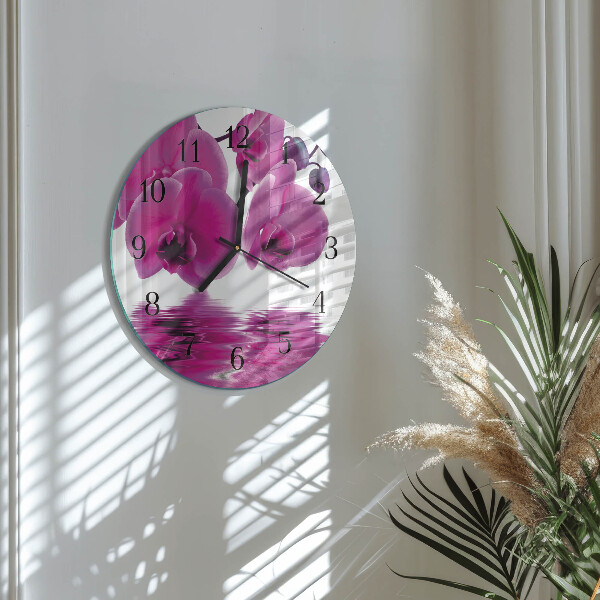 Kerek üvegóra Orchidea