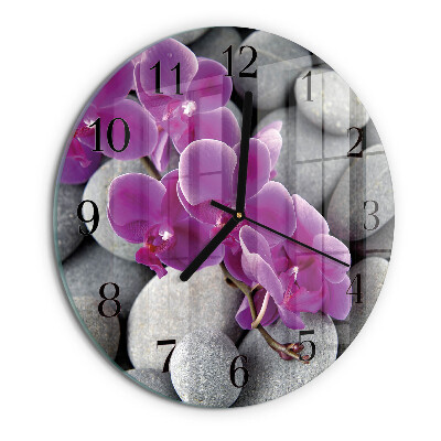 Kerek üvegóra Orchidea kövek