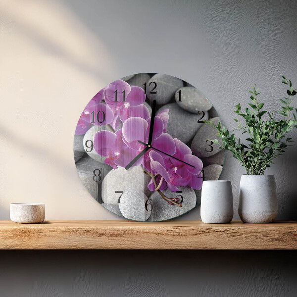Kerek üvegóra Orchidea kövek