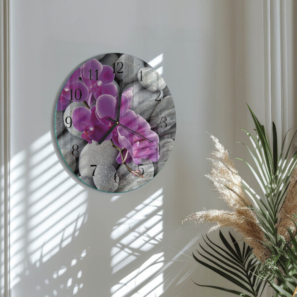 Kerek üvegóra Orchidea kövek
