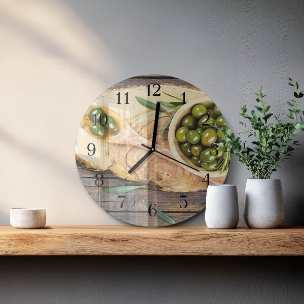Kerek üvegóra Olajfa