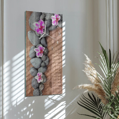 Téglalap alakú üvegóra Orchidea kövek