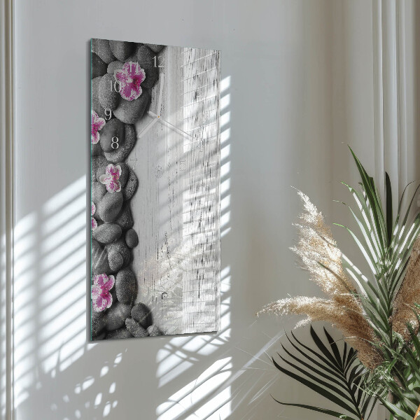 Téglalap alakú üvegóra Orchidea kövek